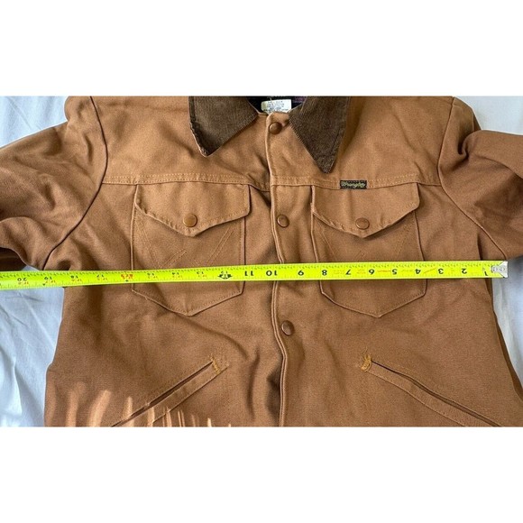 Vintage Wrangler Brown Duck Shell Blanket Lined Corduroy Collar Coat Size 42 USA - Picture 6 of 10
